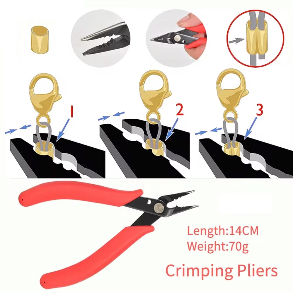 Pince à sertir pour bijoux avec becs fins - Outil création de tips, anneaux jump et split rings DIY