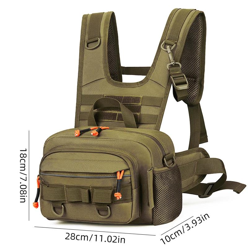 Sac à dos de pêche tactique avec porte-cannes et système Molle pour équipement de pêche et randonnée