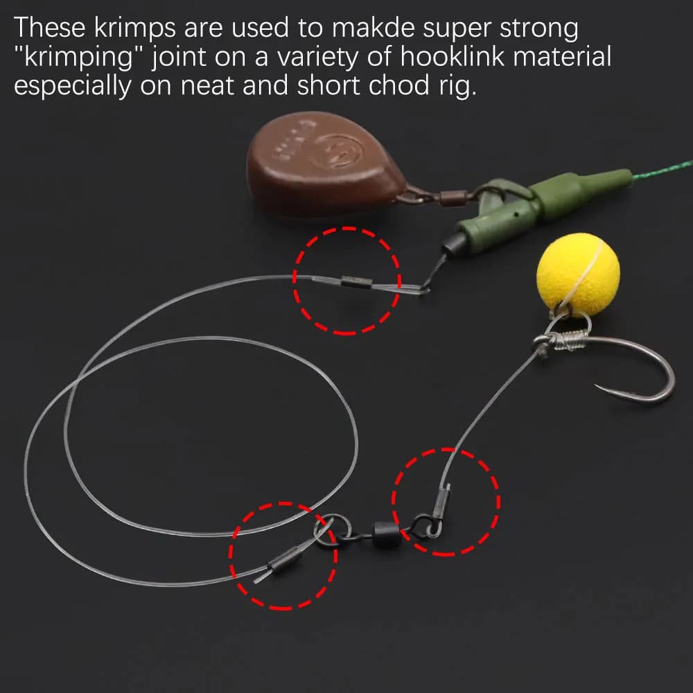 25 manchons de sertissage fluorocarbone pour montages chod carpe - Accessoires rigs et terminal tackle