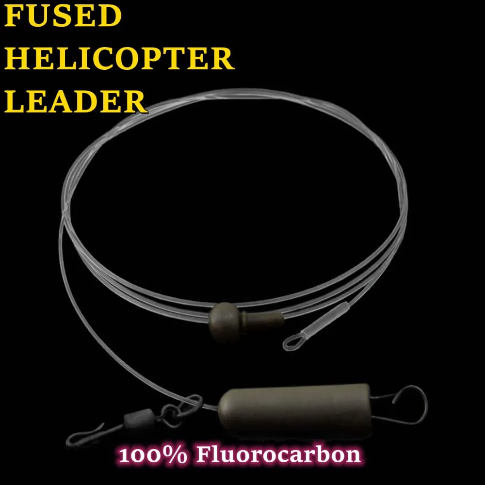 Bas de ligne fluorocarbone 100% fusionné pour pêche à la carpe en montage helicopter avec plombs