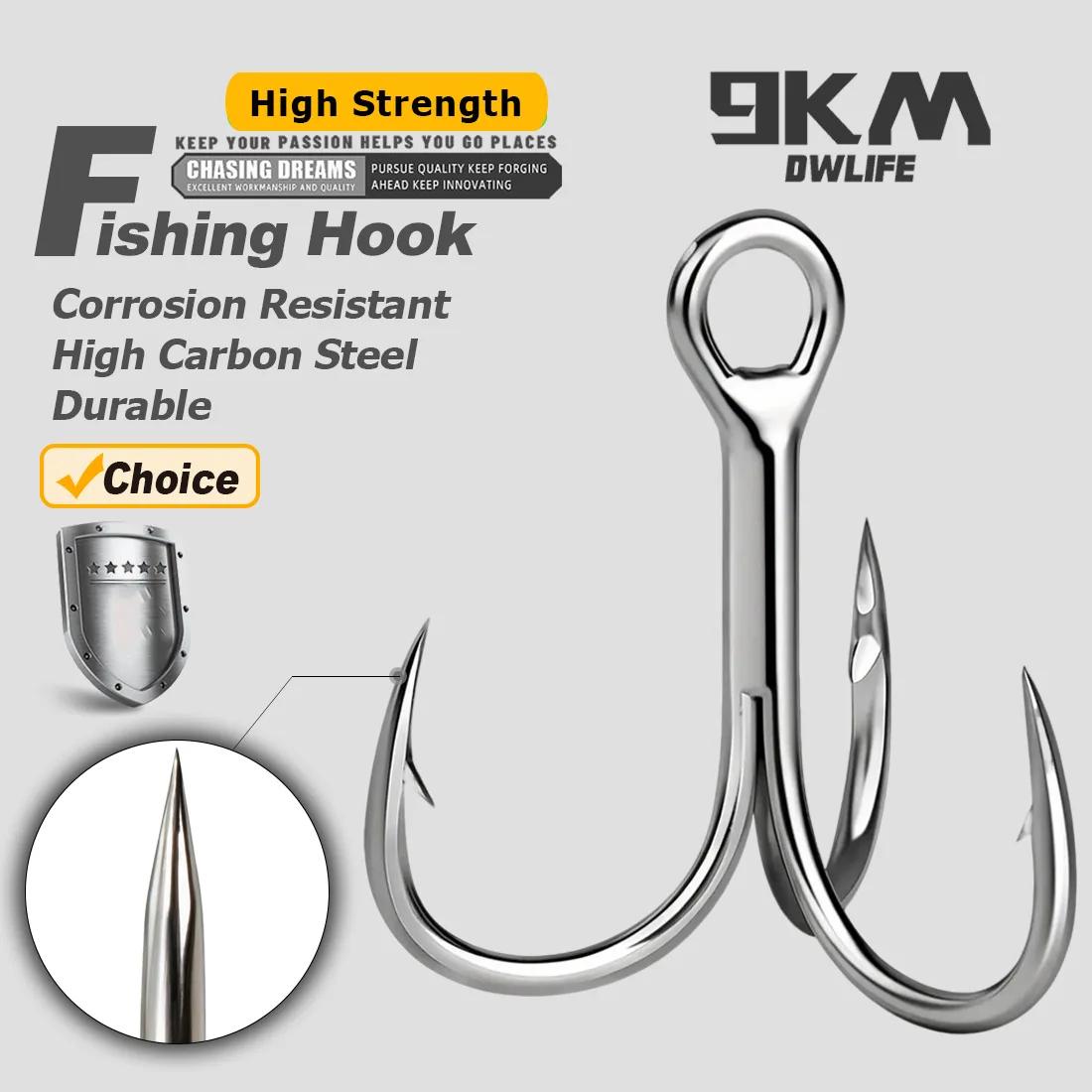 Hameçons triples mer 9KM 3X renforcés 25 à 100 pièces pour leurres crankbait et spinners