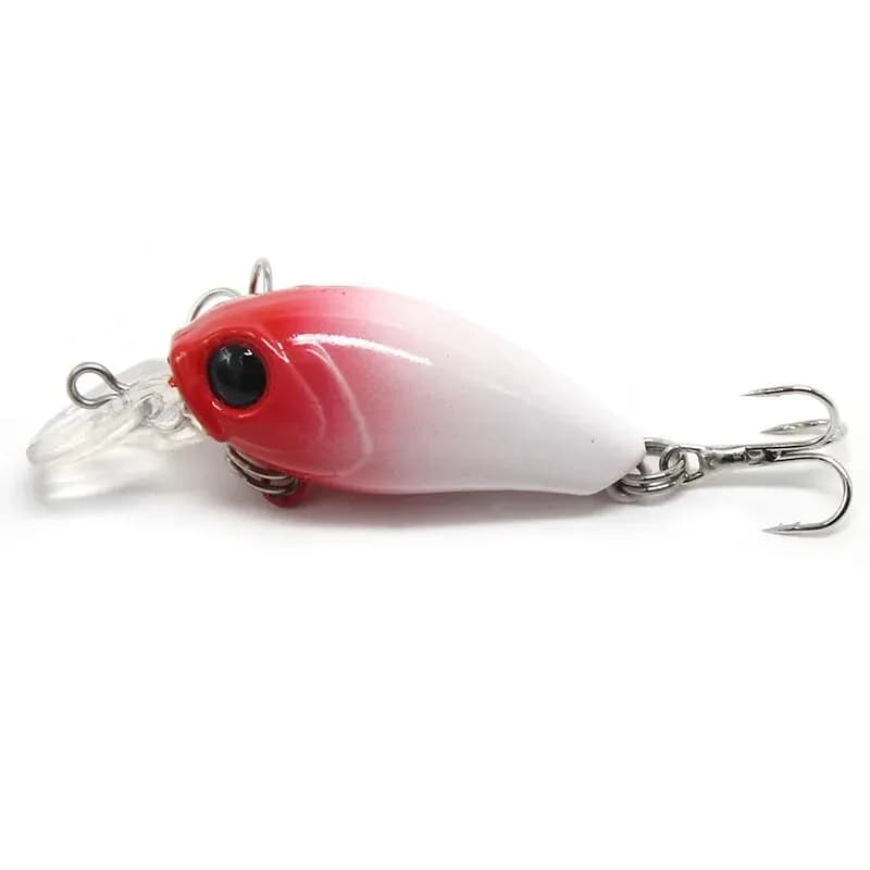 Leurre crankbait flottant 4,8 cm avec clochettes, appât plongeant pêche truite et perche