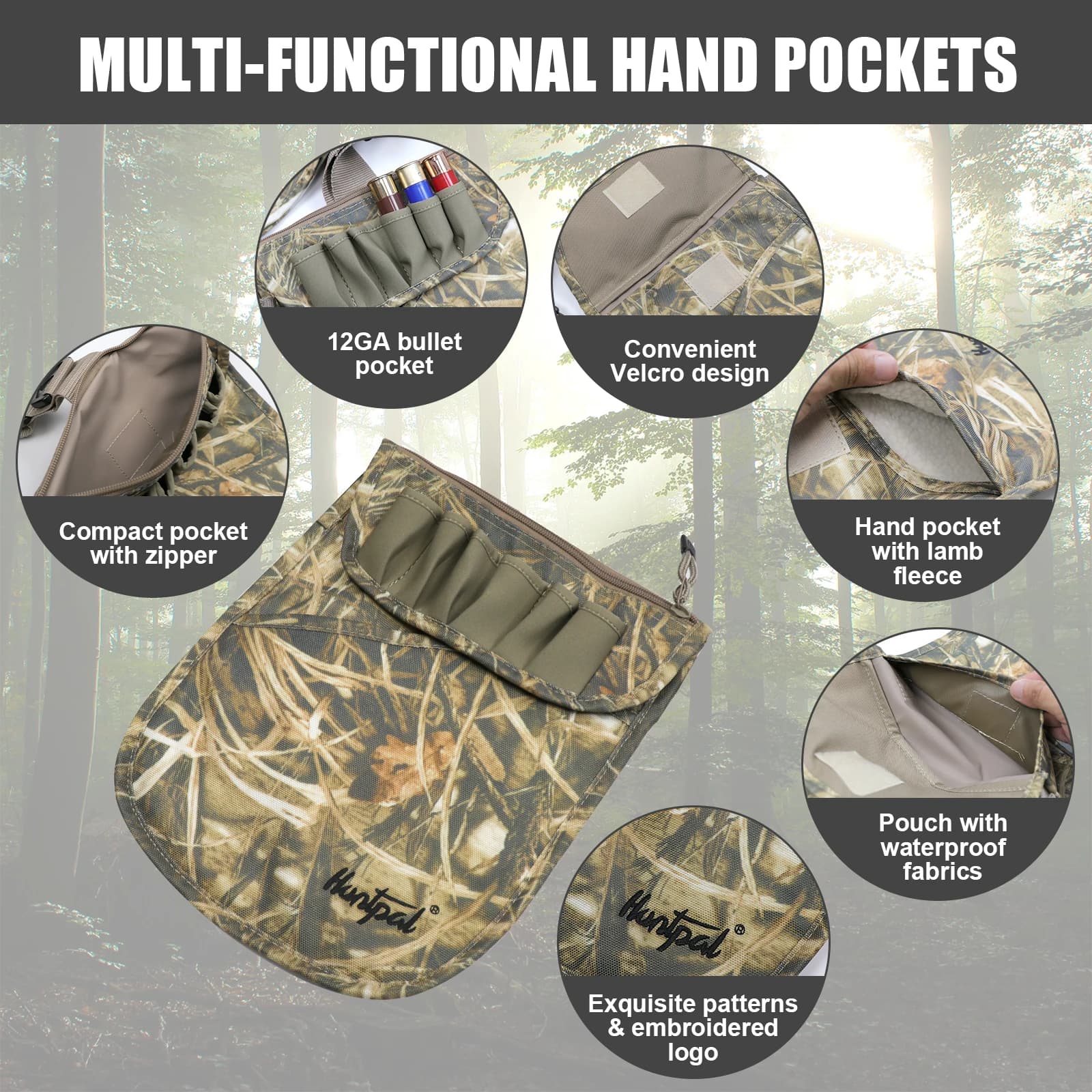 Gilet chasse camouflage upland - Veste légère canard avec poches pour pêche et chasse au gibier