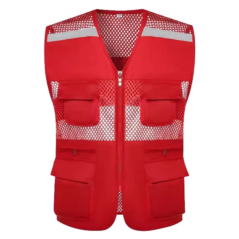 Veste de pêche grande taille sans manches multi-poches pour camping et sports outdoor été