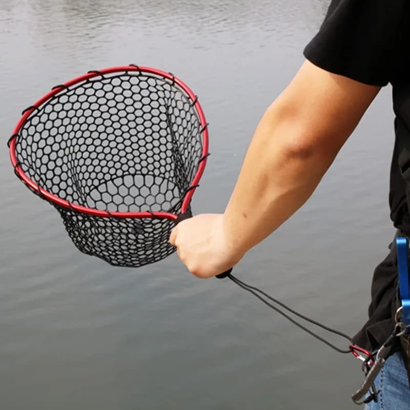 Filet de pêche portable ultra-léger en alliage aluminium - Silicone résistant à l'usure pour pêche à la mouche