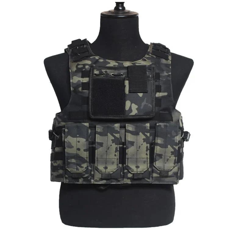 Gilet tactique fluorescence équipement MOLLE - Veste camouflage chasse pêche sports outdoor - Waistcoat tactique