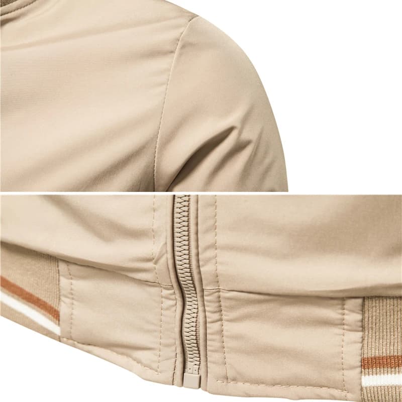 Bomber de pêche noir pour homme - Veste baseball slim fit printemps été automne qualité premium