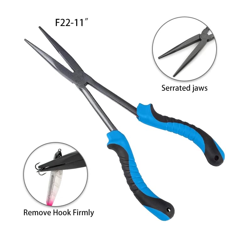 Pinces de pêche long bec acier inoxydable - Outil multifonction dégorgeoir pour pêche mer et eau douce