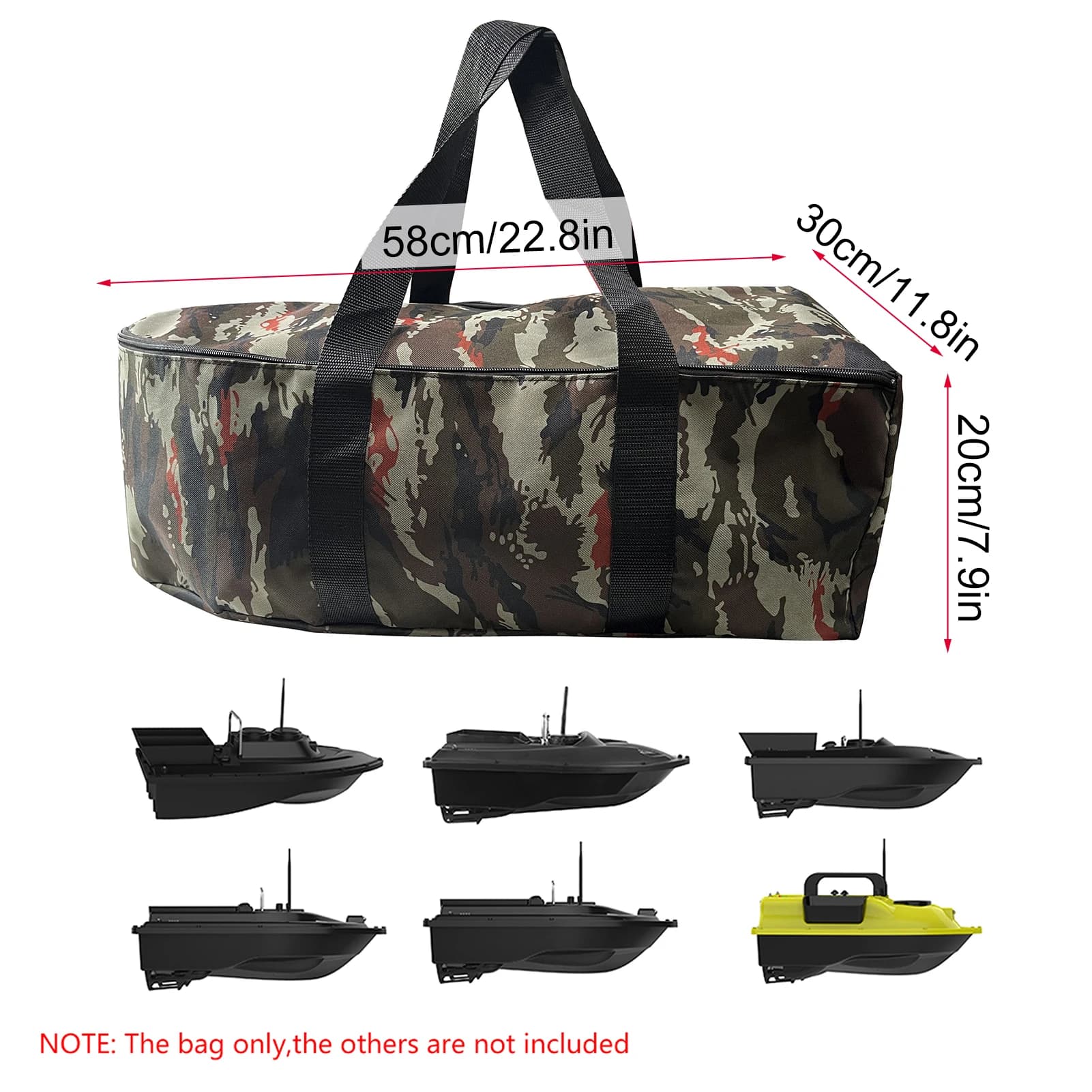 Sac de rangement étanche pour bateau-appât - Sac de transport pêche résistant à l'eau