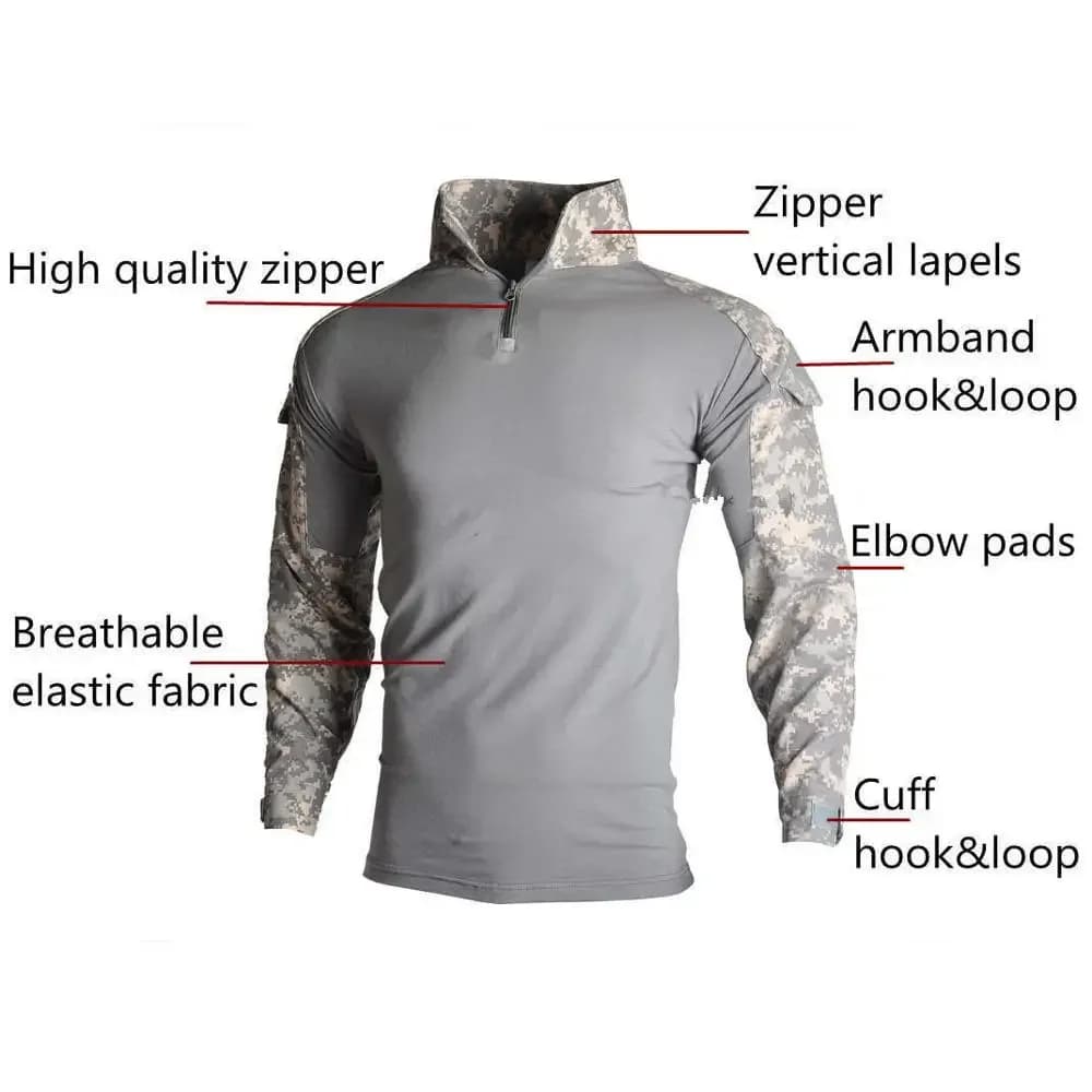 Tenue tactique complète camouflage pêche chasse imperméable avec protections genoux coudes