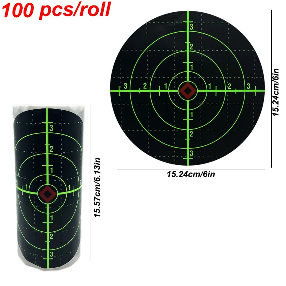 100 cibles autocollantes fluo vert éclaboussures pour BB gun pistolet à plombs rifle airsoft