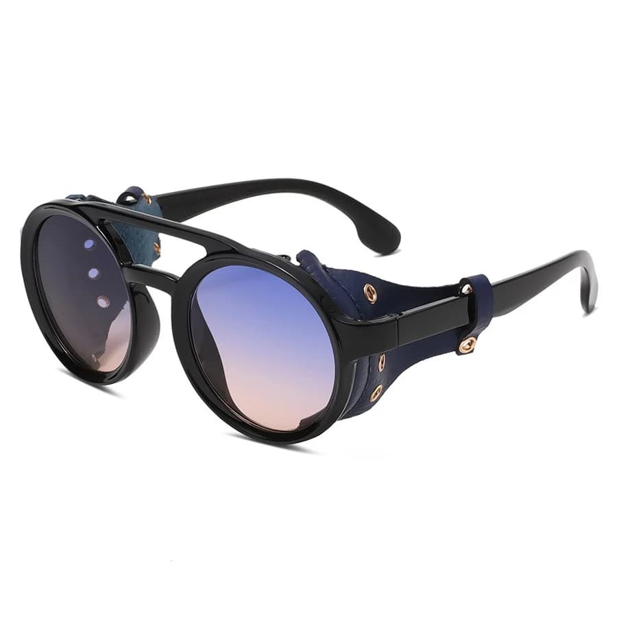 Lunettes rétro cuir vintage - Protection anti-vent UV400 sport outdoor pêche
