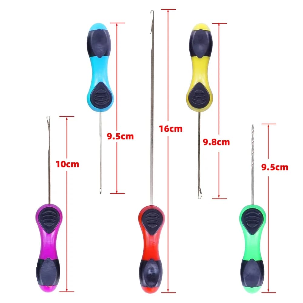 Kit 5 aiguilles à appâts pour pêche à la carpe - Outils montage pop up boilie rigs BT20