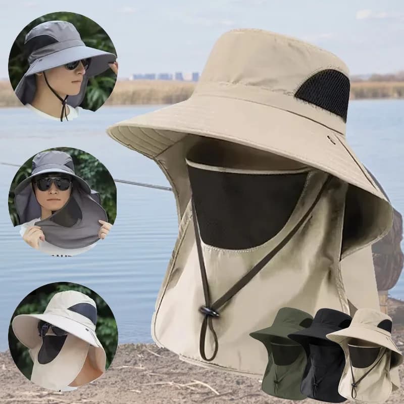 Chapeau de randonnée été protection UV à large bord respirant pour vélo et pêche rapide séchage