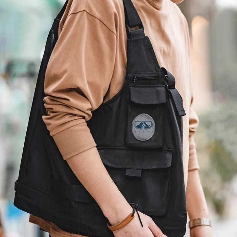 Veste de pêche fonctionnelle poches multiples - Style loose japonais - Veste suspendue été travail extérieur