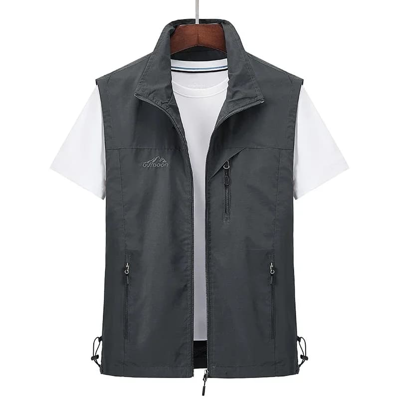 Gilet homme extérieur 2025 multi-poches pêche randonnée - Imperméable respirant grandes tailles 7XL
