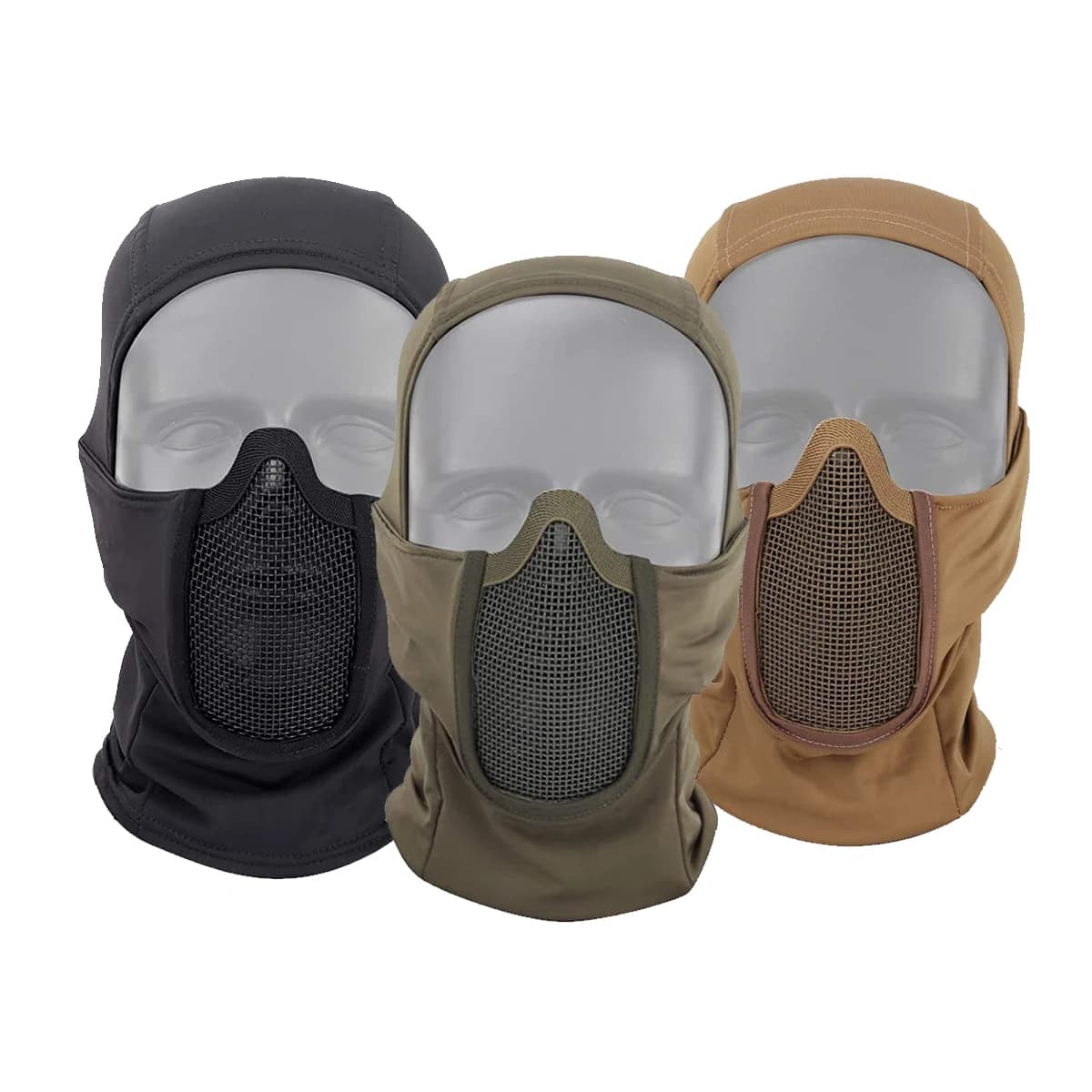 Masque balaclava tactique demi-visage aération maillage pêche chasse accessoires low profile