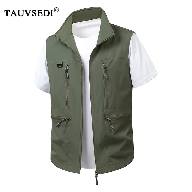 Gilet sans manches respirant homme multi-poches pêche tactique sport grand taille 6XL printemps