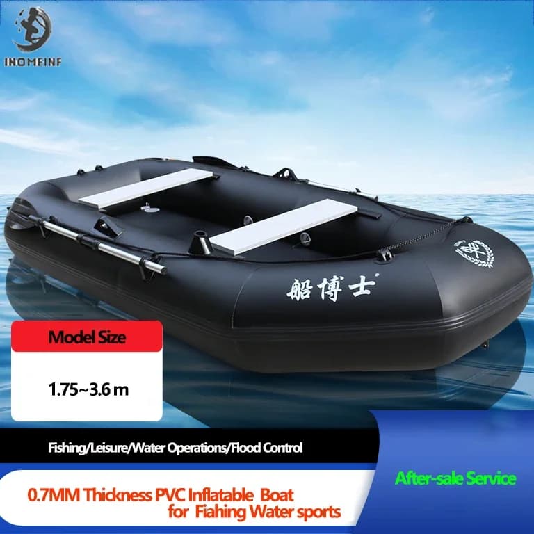 Kit bateau gonflable professionnel dériveur canot aviron adulte kayak canoë pêche résistant déchirure pliable transport