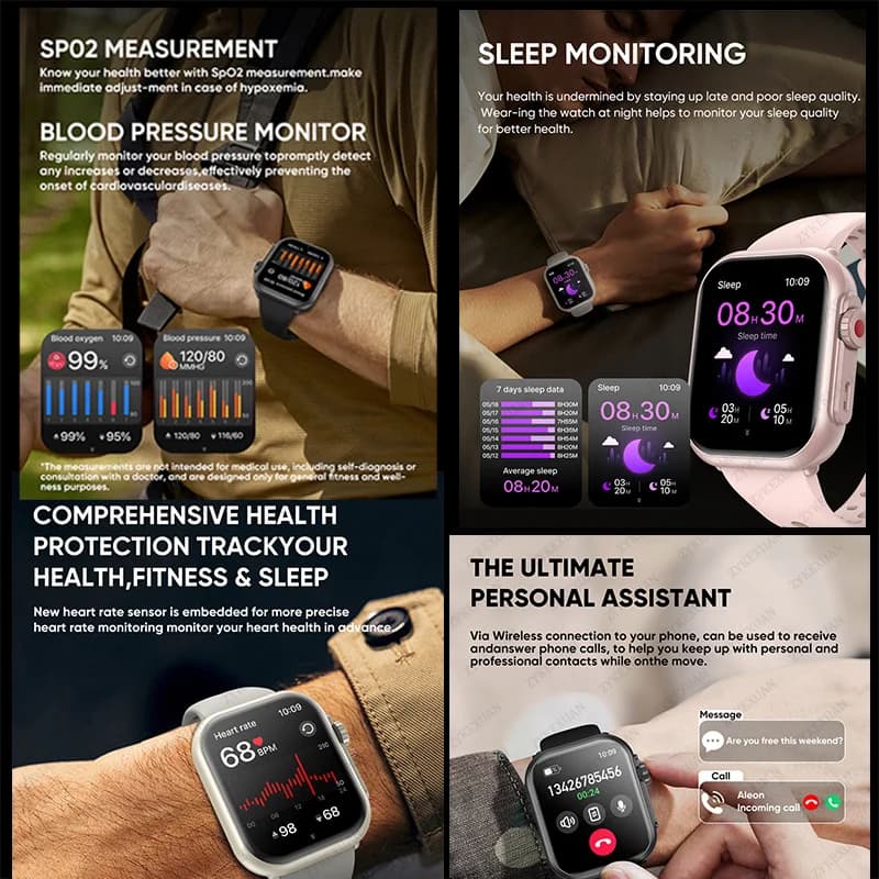 Montre connectée Watch Ultra K62 pour hommes et femmes avec GPS, étanche 100m et écran AMOLED