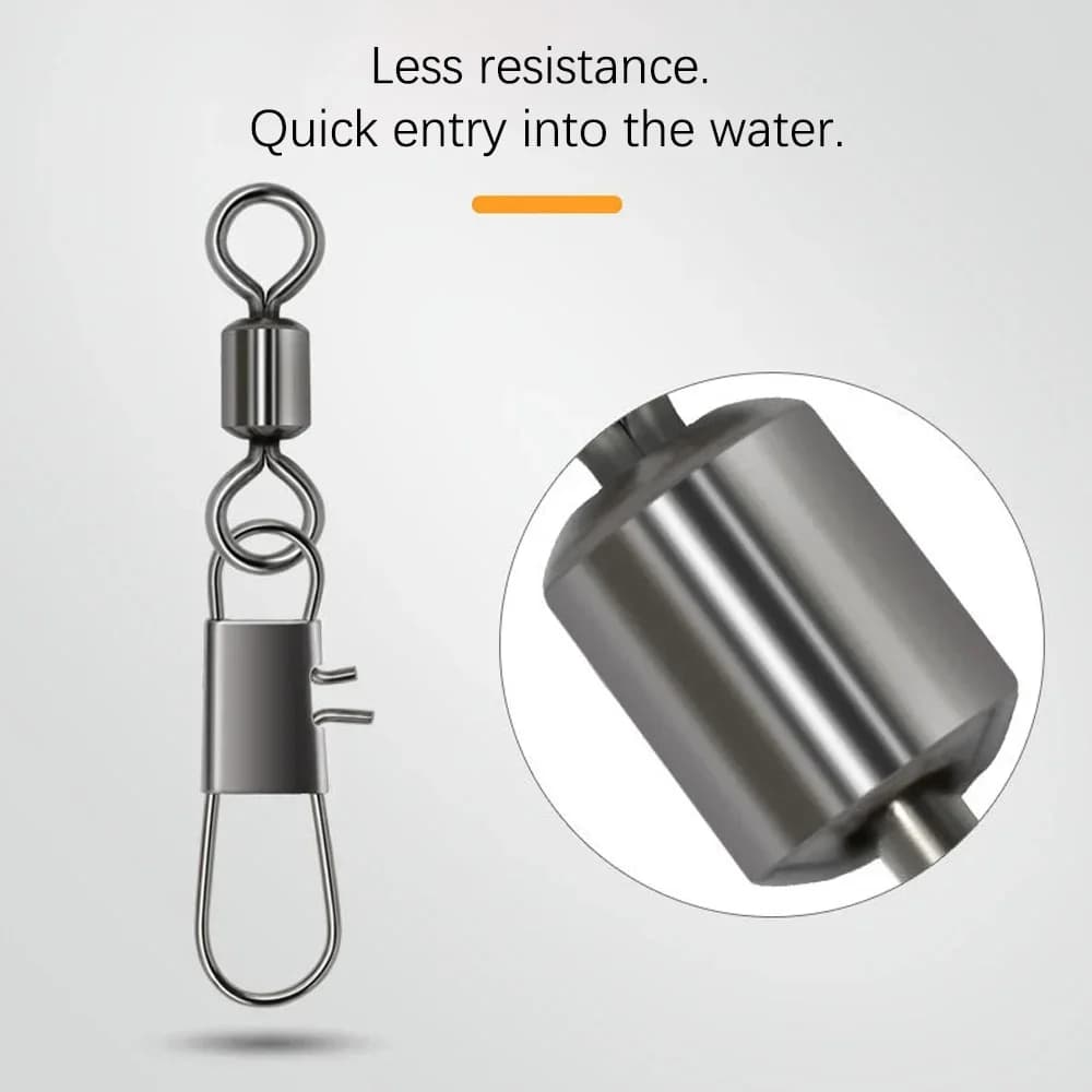 50 émerillons tournants DNDYUJU avec snaps interlock acier inox pour leurres pêche