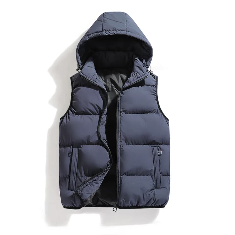 Veste sans manches imperméable hiver pêche, col montant et fermeture éclair, pour homme automne