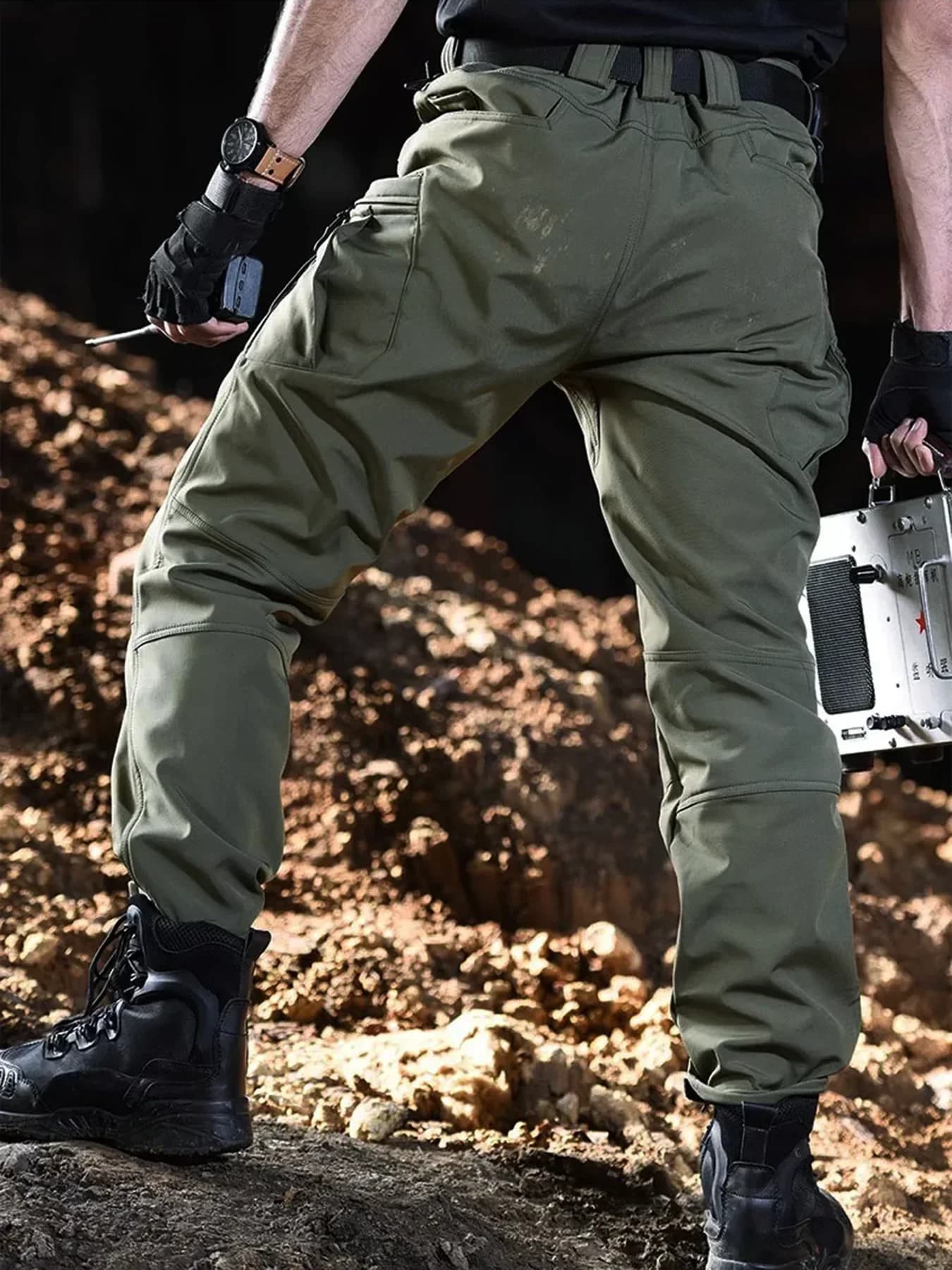 Pantalon cargo pêche avec poches rabattables pour randonnée pêche et pêche itinérante