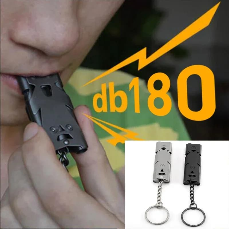 Sifflet portable 180 dB double tube sauvetage urgence SOS kit pêche camping équipement extérieur