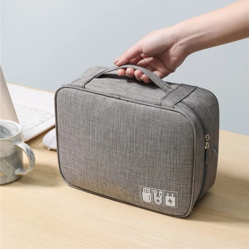 Trousse de rangement câbles étanche USB - Organisateur voyage pour chargeurs et câbles