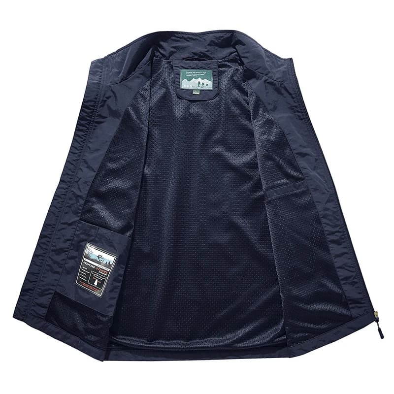 Veste légère multi-poches safari homme grande taille pour randonnée estivale et voyage