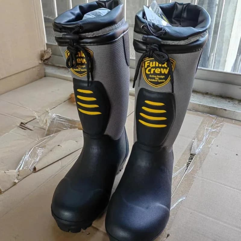Bottes de pêche hautes caoutchouc homme semelle cloutée antidérapantes résistantes morsures serpent
