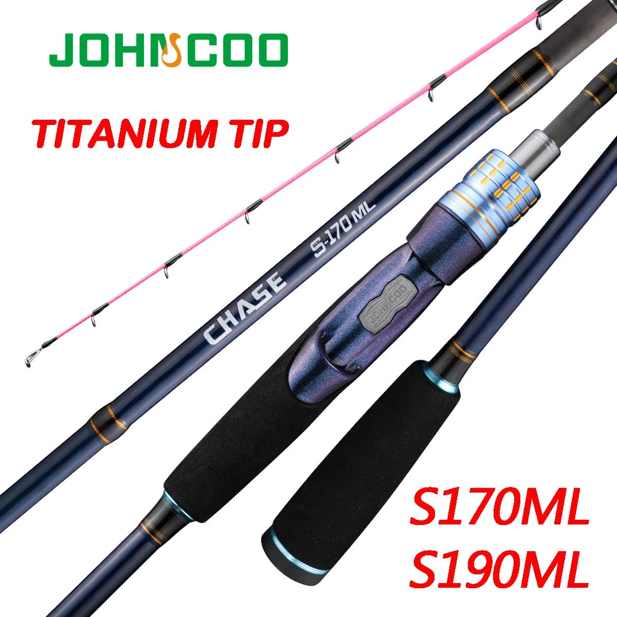 Canne à pêche bateau 1.7m 1.9m ML pointe titane pour seiche pêche mer haute qualité