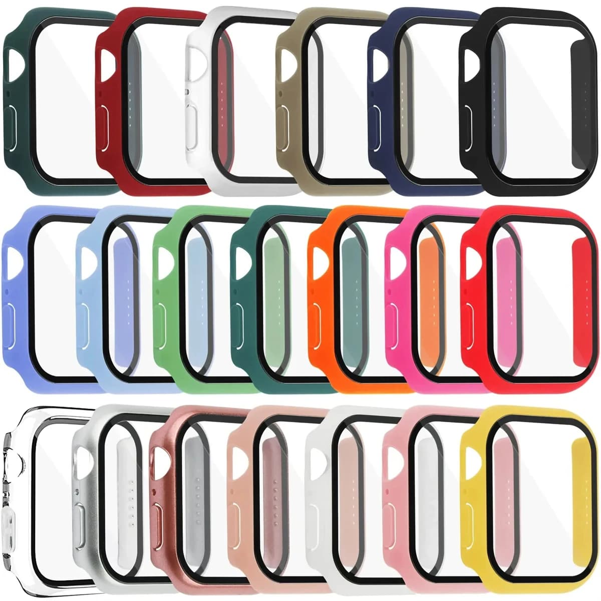 Protection verre trempé pour Apple Watch 44mm 40mm - Coque complète étanche, compatible toutes séries