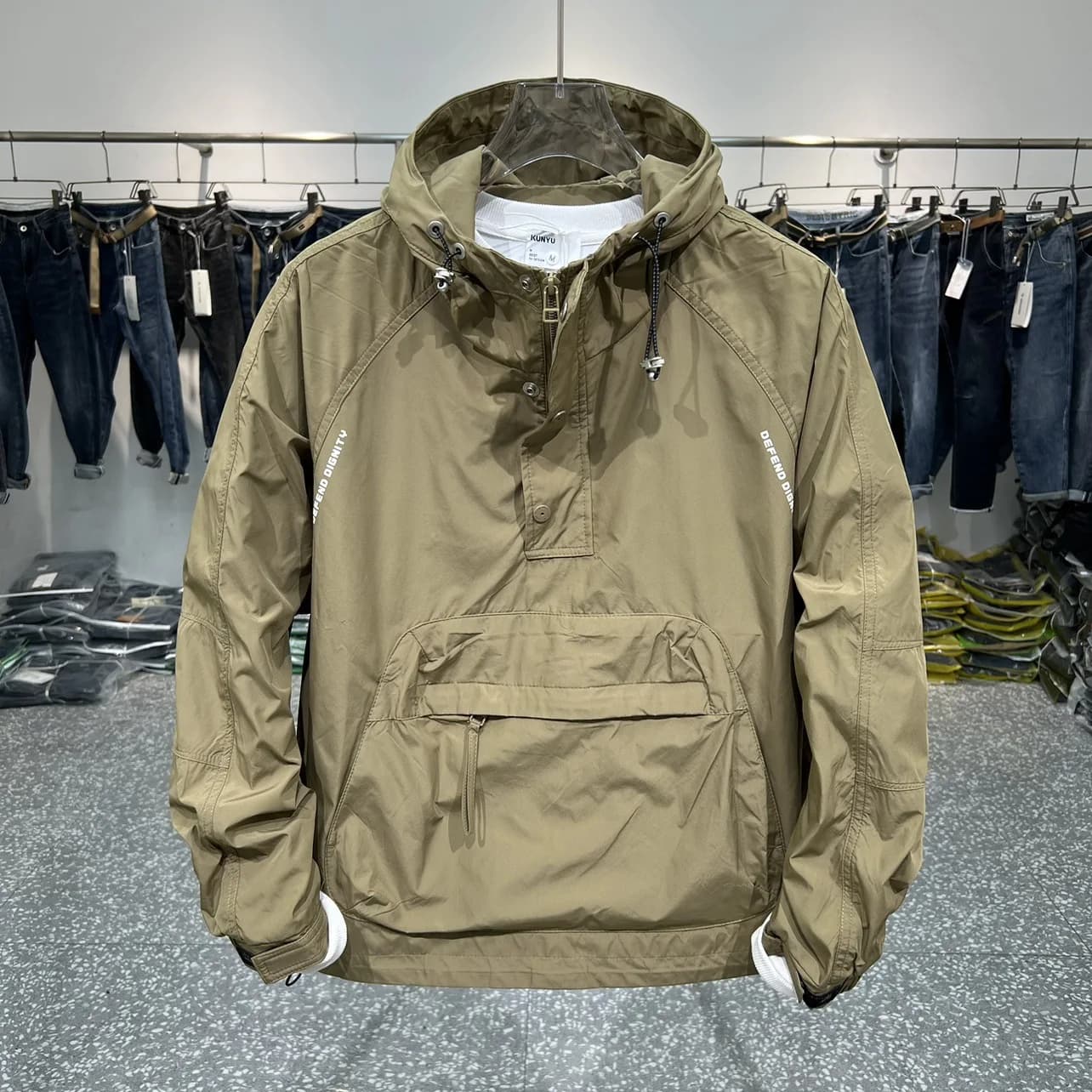 Veste homme à manches longues avec capuche et fermeture éclair - Veste décontractée pour pêche et extérieur
