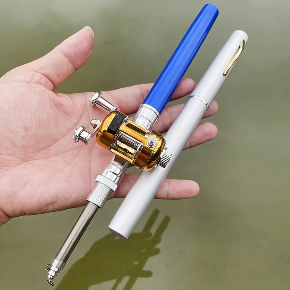 Combo canne moulinet pêche glace portable télescopique stylo kit complet hiver rivière lac