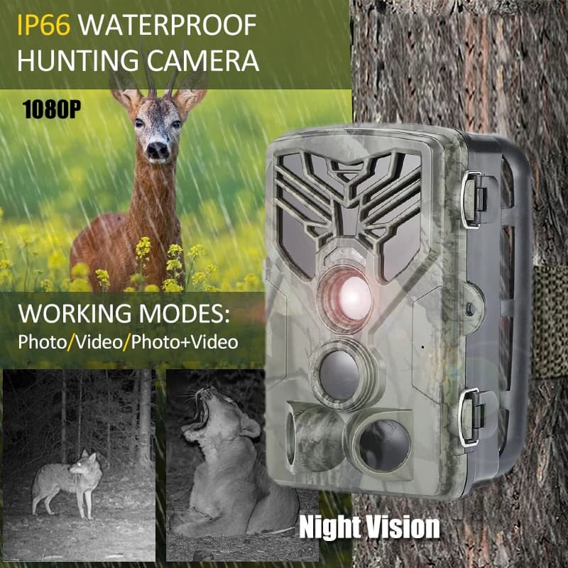 Caméra de traque chasse 20MP 1080P vision nocturne étanche détection mouvement pour observation faune