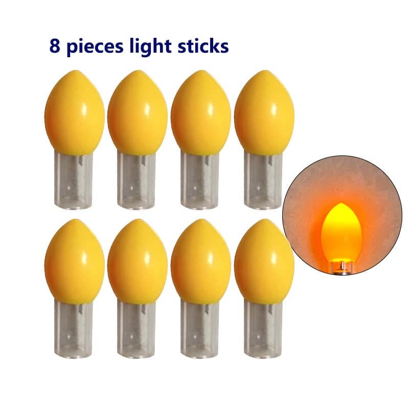 8 pièces bâton lumineux électronique pêche nocturne sans pile, leurre lumineux pour pêche en mer et surfcasting