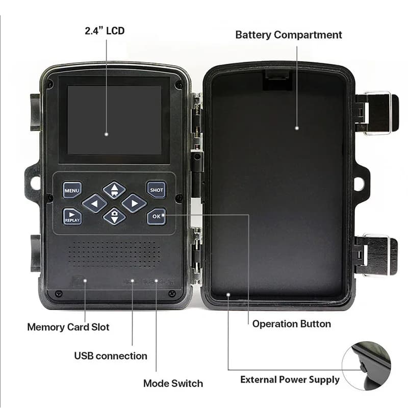 Caméra trail WiFi extérieure 2.7K étanche IP66 déclenchement mouvement vision nocturne chasse surveillance faune