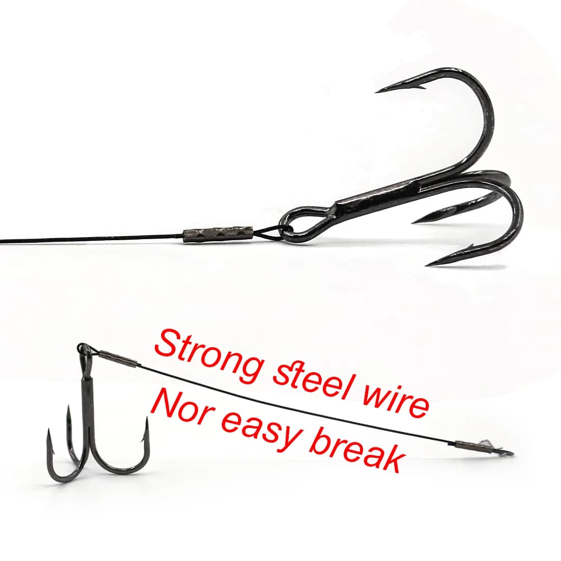 Montage stinger 9KM pour brochet avec tête plombée et hameçon triple - Accessoire pour leurres souples