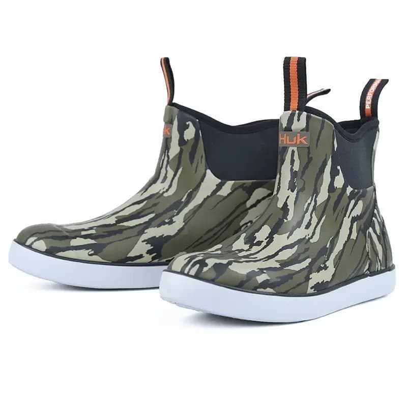Bottes pêche camouflage femme légères cheville - Chaussures pluie homme vertes PVC baskets imperméables casual