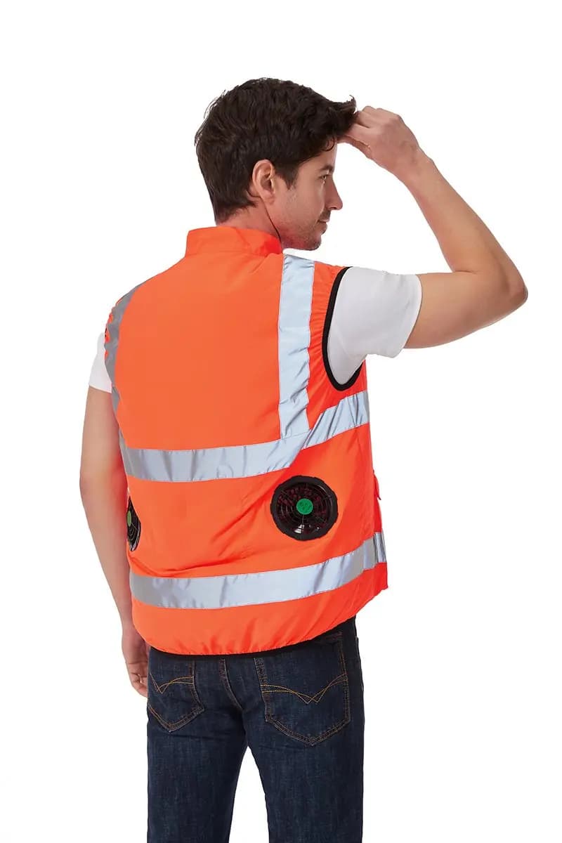 Gilet rafraîchissant été ventilateur USB 5V travail pêche veste climatisée bandes réfléchissantes