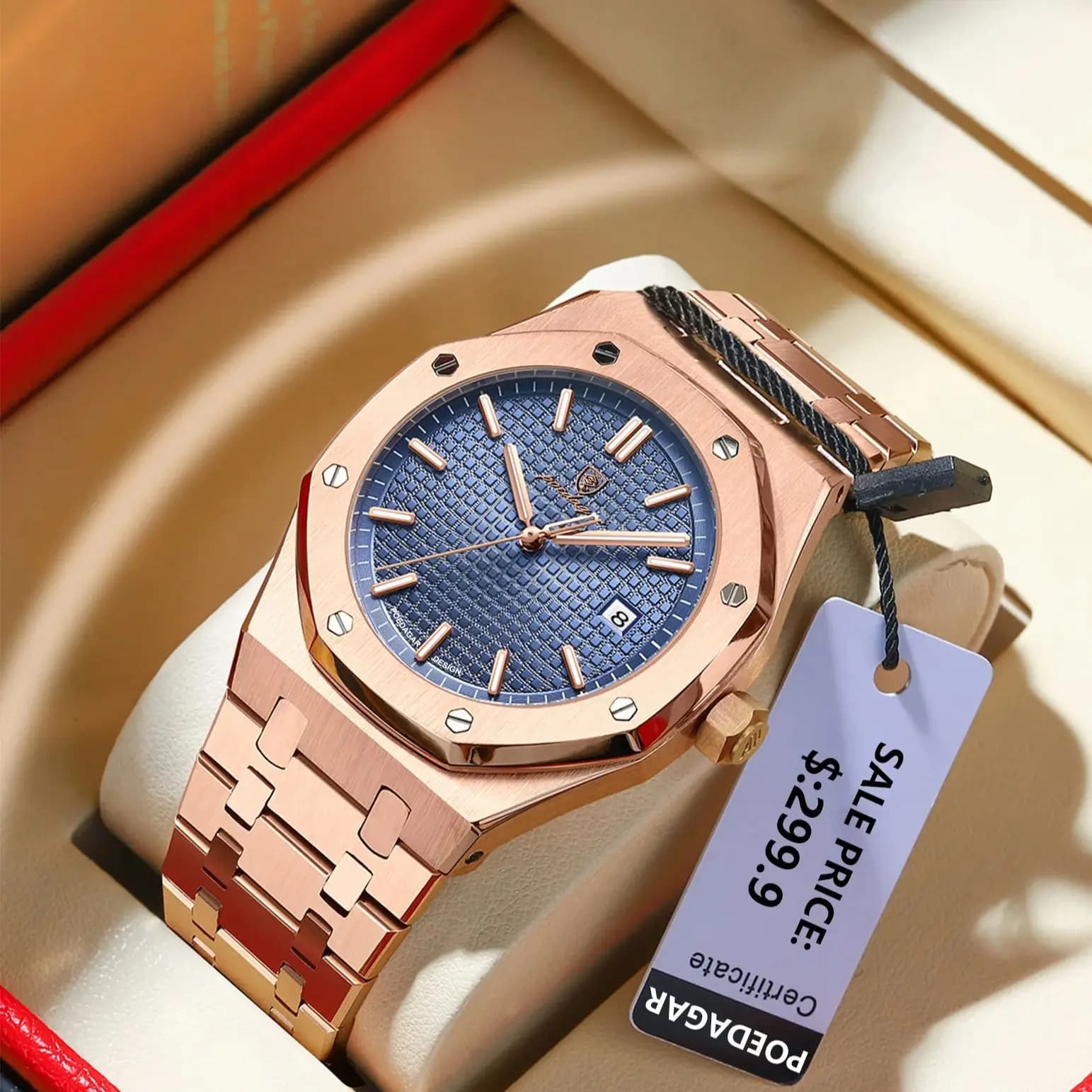 Montre bracelet homme POEDAGAR luxe acier inoxydable étanche date lumineuse quartz affaires élégante