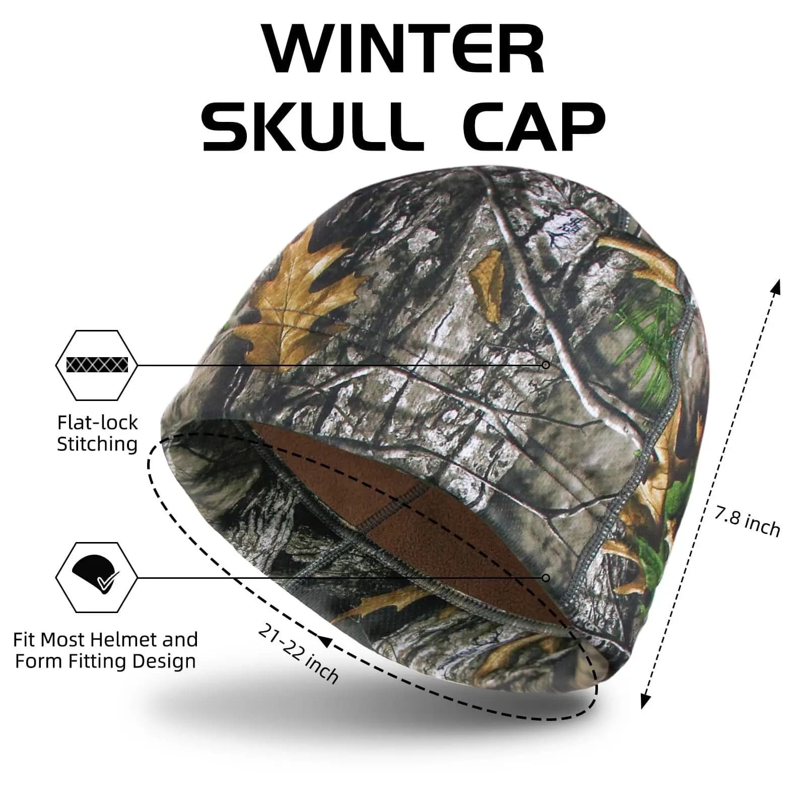 Couvre-chef thermique camouflage pêche hiver anti-vent polaire extensible