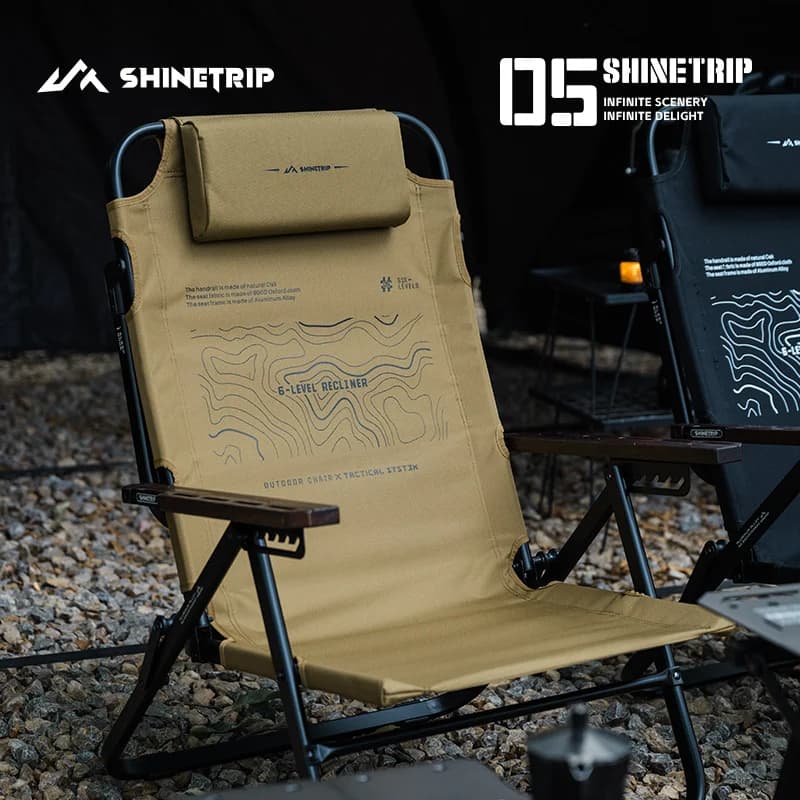 Chaise pliante réglable 6 vitesses pêche camping - Siège tactique aluminium inclinable portable