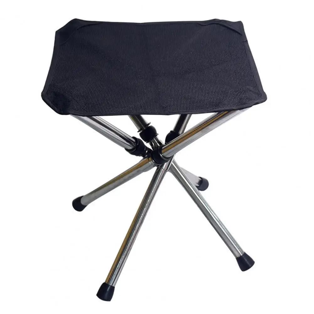 Chaise pliante pêche 4 pieds avec sac de rangement en acier inoxydable pour camping et pique-nique