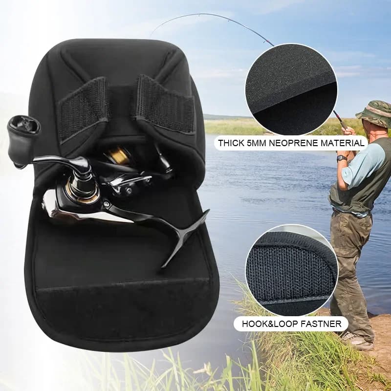 Étui de protection renforcé anti-déchirure pour moulinet pêche - Pochette étanche avec rainures pour stockage