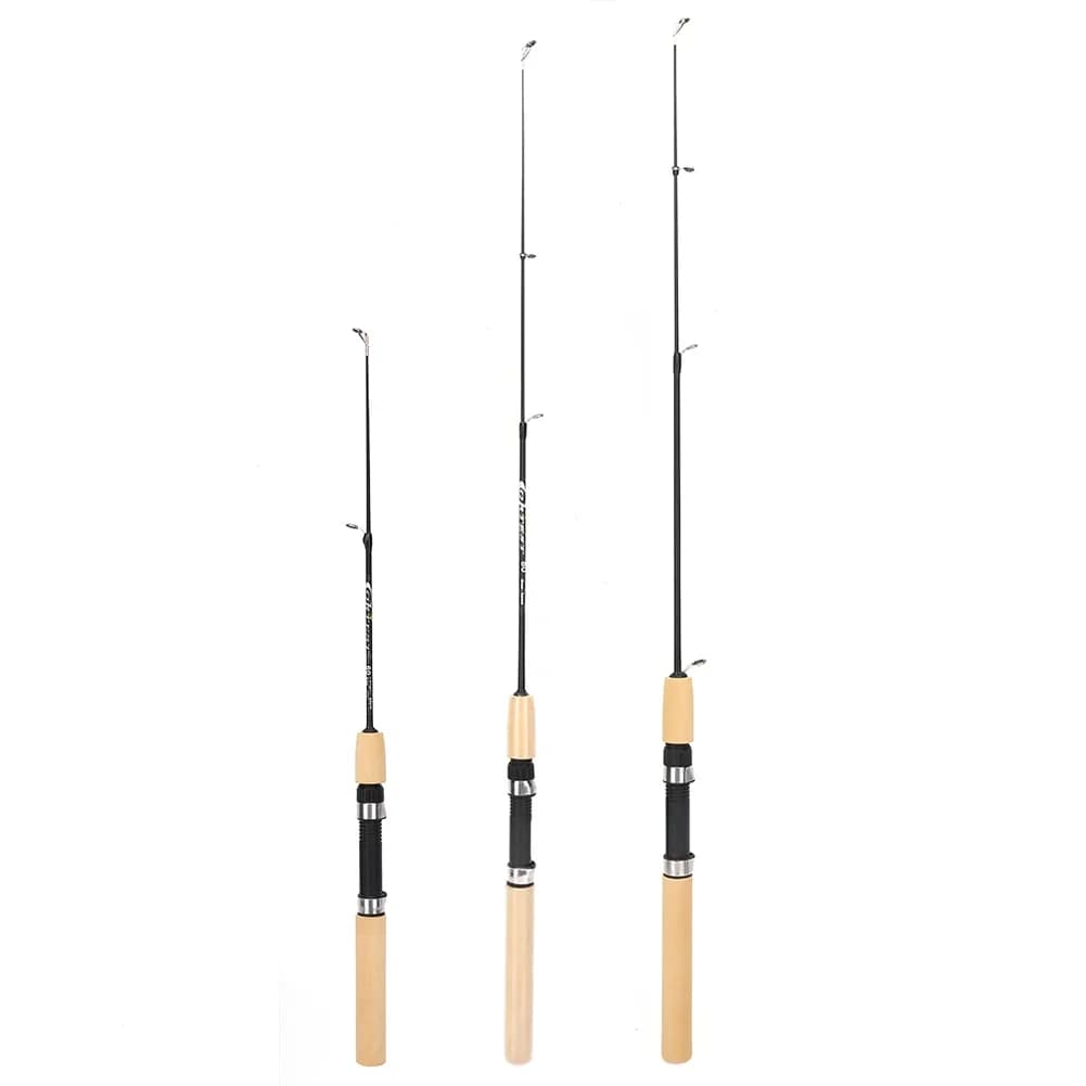 Canne pêche glace portable 60/80/100cm carbone léger, poignée confortable pour carpe, équipement pesca rivière