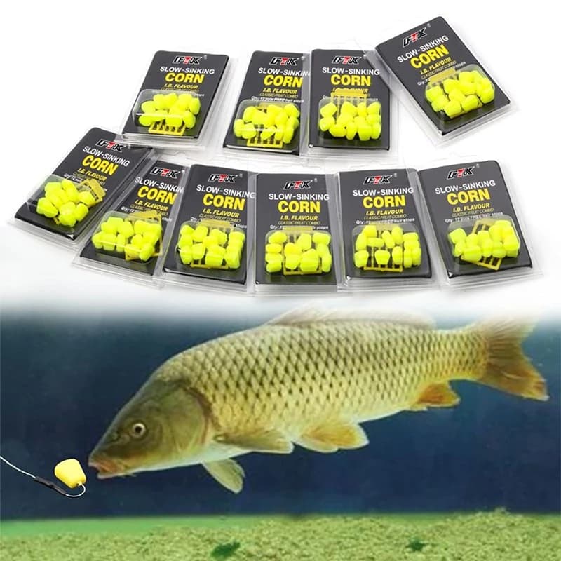 24 boilies maïs artificiel saveur calmar - appâts flottants pour pêche carpe - équipement pêche