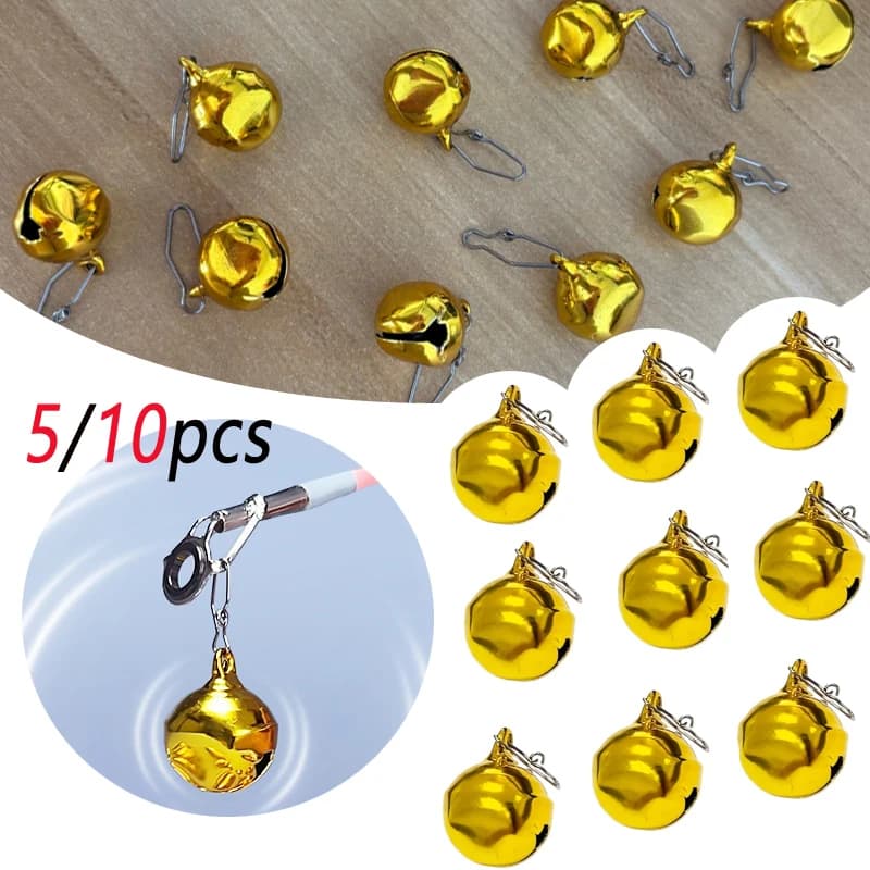 Grelots métalliques de pêche 5/10 pièces - Indicateur de touche haute sensibilité pour pêche nocturne