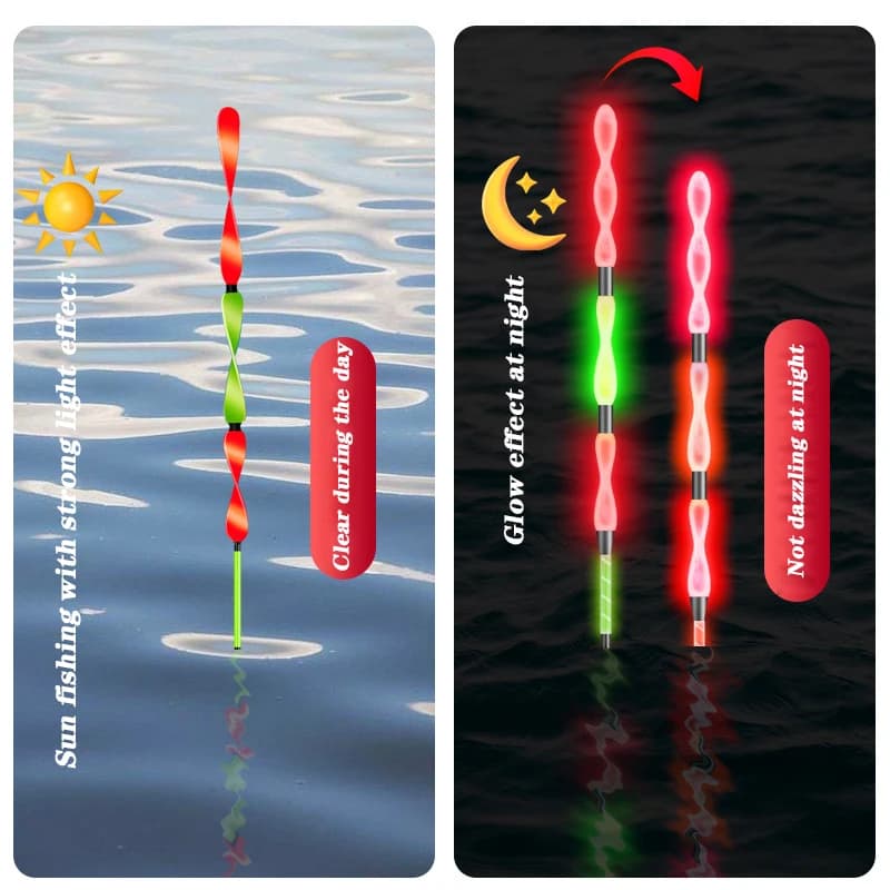 Flotteur Électronique de Nuit à LED Rouge Haute Sensibilité 1.4G-5.0G pour la Pêche Nocturne